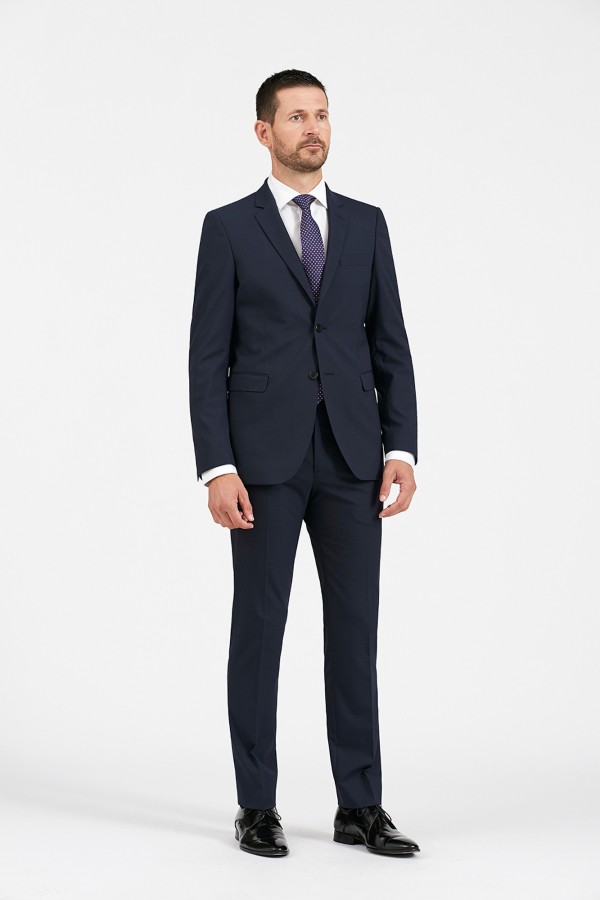 False Plain Wool Suit, Slim...