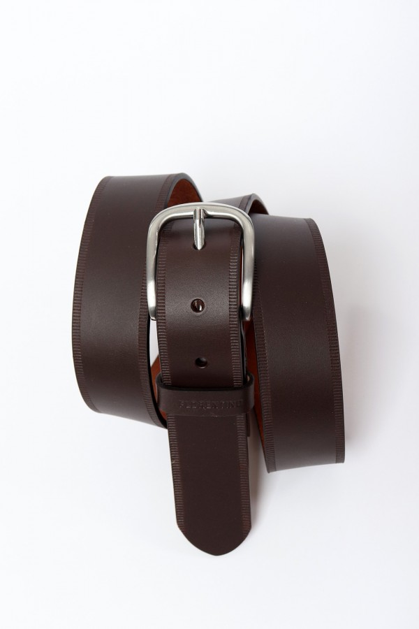 Leather Belt with Engraved Edges