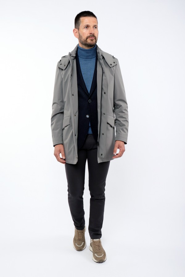 Regular Fit Raincoat with Hood
