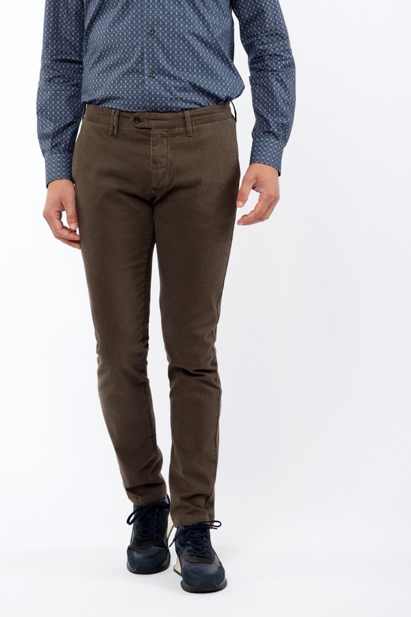 Pantalón Chino Microdibujo, Slim Fit