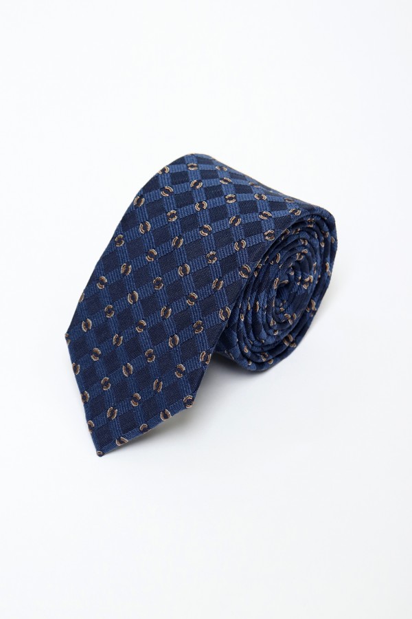 Checkered Tie with Motifs