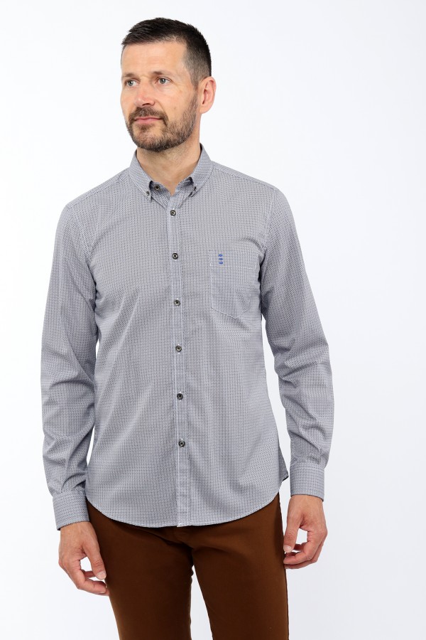 Slim Fit Shirt with Geometric Print