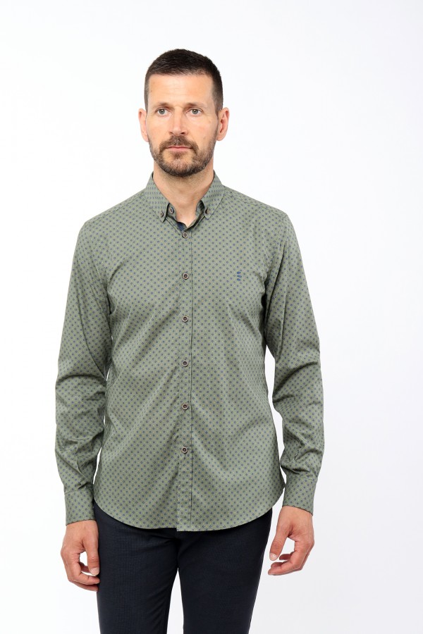 Camisa Slim Fit Estampada...