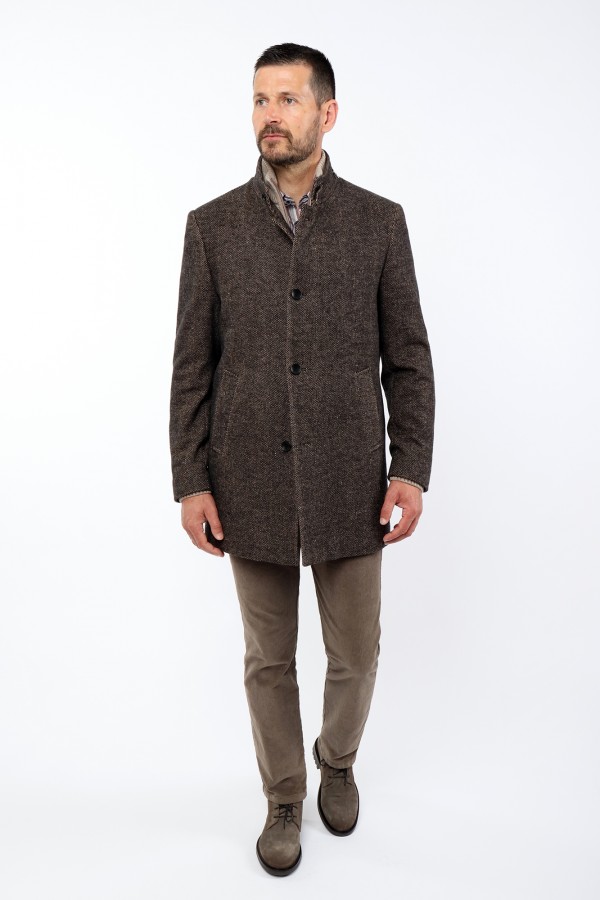 Slim Fit Coat, Collar Detailing