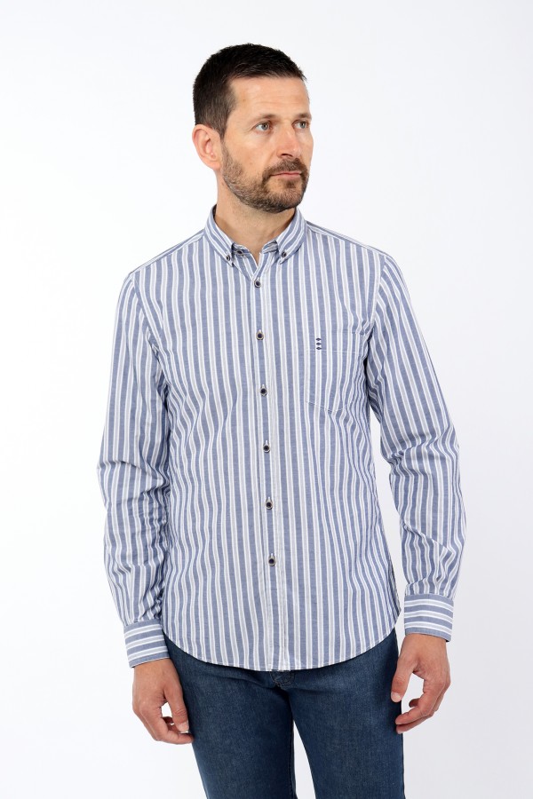 Slim Fit Shirt with Stripes...