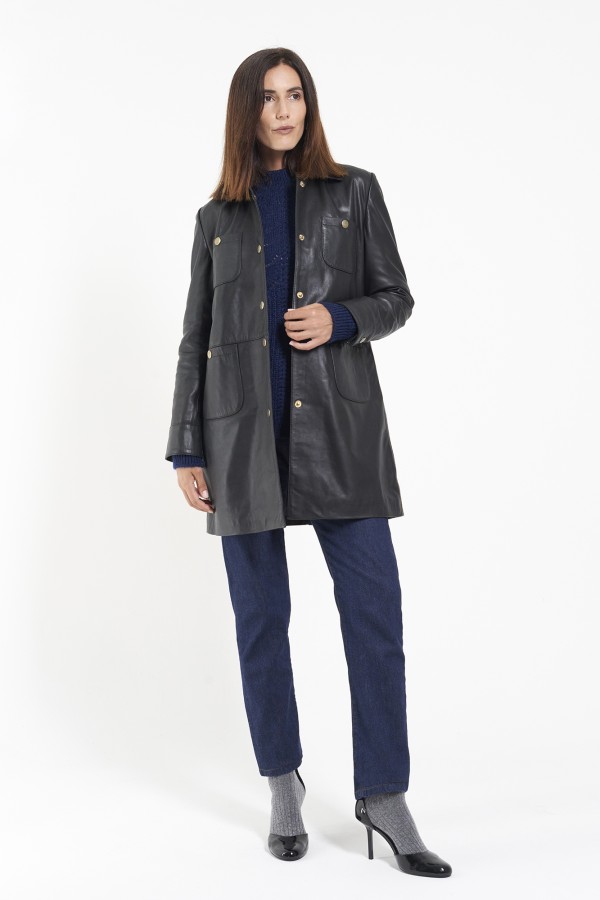 Nappa Leather Short Coat
