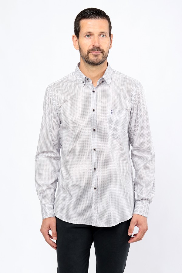 Slim Fit Shirt with Geometric Print