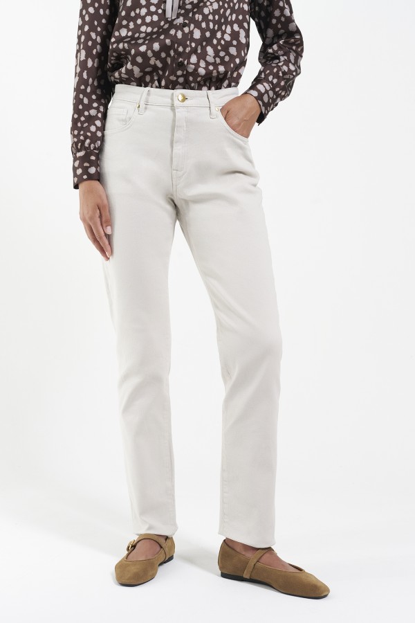 Straight-Leg Mid-Rise Trousers